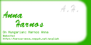 anna harnos business card